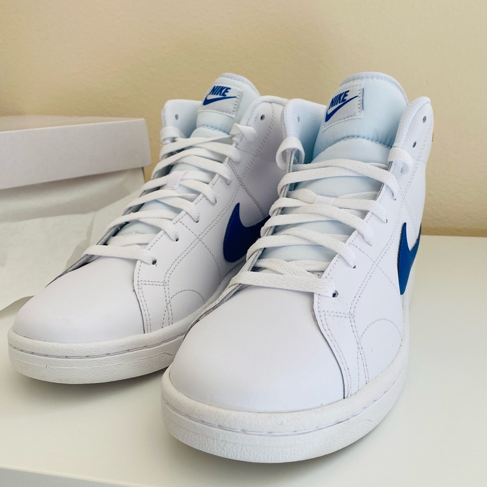 New Nike court royale 2 white mid top sneakers shoes blue swoosh - Picture 5 of 8